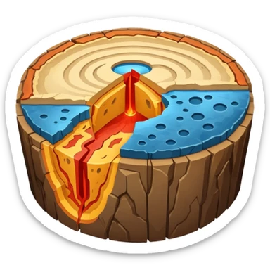 Earth's crust, mantle, and core sticker