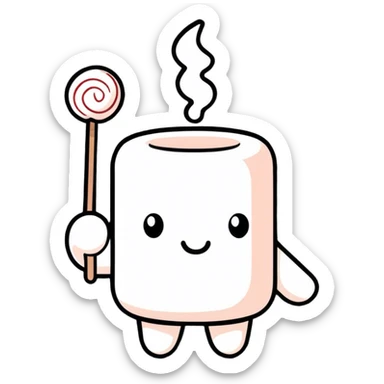 marshmallow holding a marshmallow  sticker