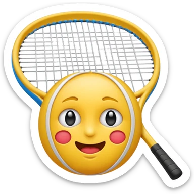 maak en emoji die moe is door het sporten het heeft een tennis band op zijn hoofd en hij is super moe die ook zweet druppels heeft  sticker