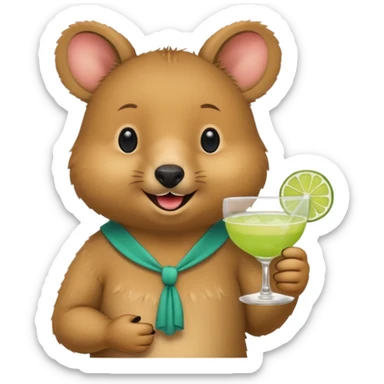 quokka having margarita sticker