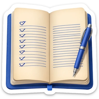 A hand riting in a field notes journal sticker