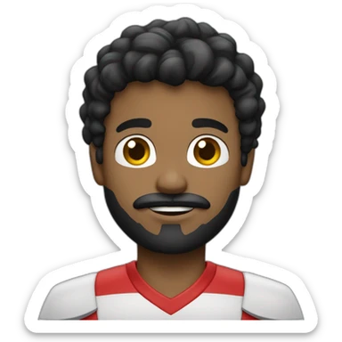 crie um emojii com um jovem pardo de cabelo preto e bigode preto com a camisa do sao paulo sticker