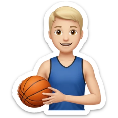 physical education teacher, energetic, holding a ball sticker