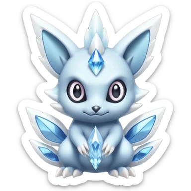 Elemental dark dusky mechanical frosty fairy-like fantasy epic rare Glalie-Sneasel-Togetic-Pokémon-Fakémon-hybrid-creature sticker