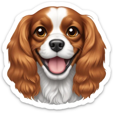 Cavalier King Charles Soaniel Blenheim colour with a smile sticker