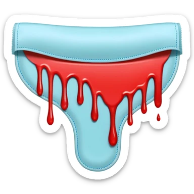 female sanitary pad with blood dripping sticker