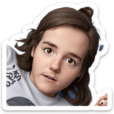 realistic girl lying down sticker