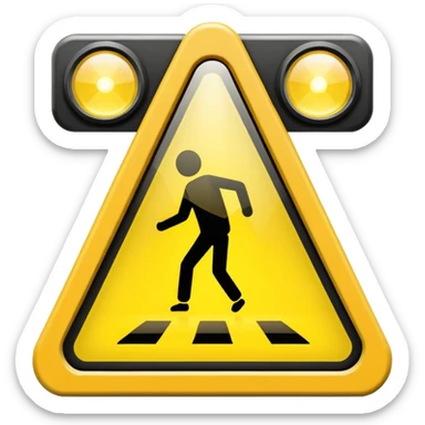 Crosswalk Light icon , Flashing yellow caution. sticker