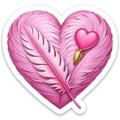 sakura heart with a feather texture sticker