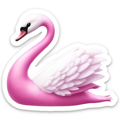pink swan sticker