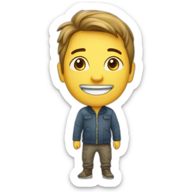 Garçon avec le pied en l'air vers l'arrière sticker