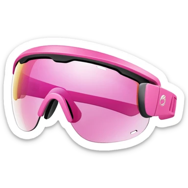 chunky pink sport sunglasses with protective visor lens, substantial build sticker