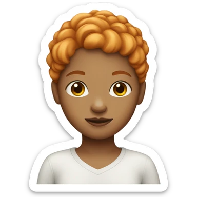 A light skin ginger girl  sticker