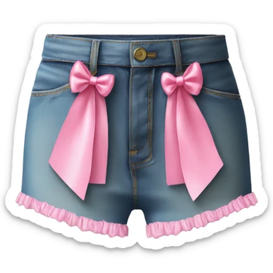 jorts with pink bows on pockets sticker