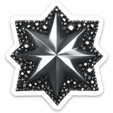 black diamond chrome four-point star diamond sparkle  sticker