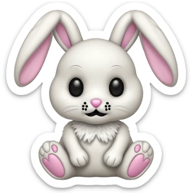 Emoji d'une peluche lapin squelette sticker