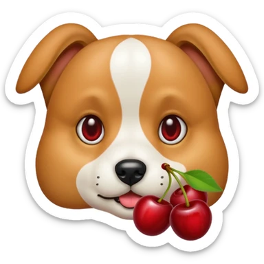 dog with cherries sticker