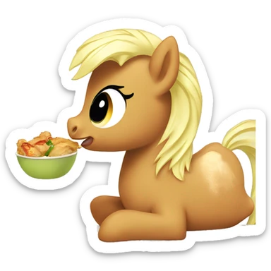 My little pony eating chicken  sticker