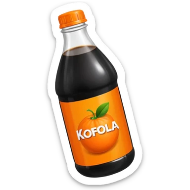 Czech Kofola black and orange in a plastic bottle black liquid sticker