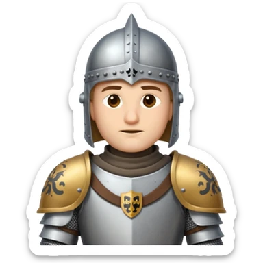 Hazme el emoji de un caballero medieval con actitud muy masculina en diversos estados de animos de los caballeros teutonicos saludando sticker