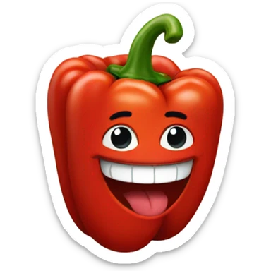 red pepper smiling sticker
