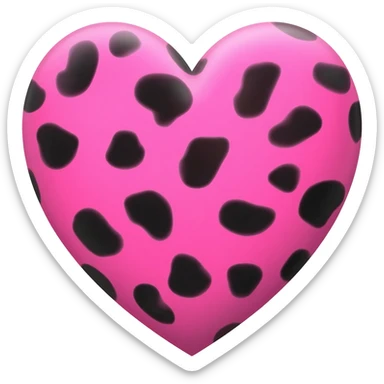 Pink leopard print heart sticker