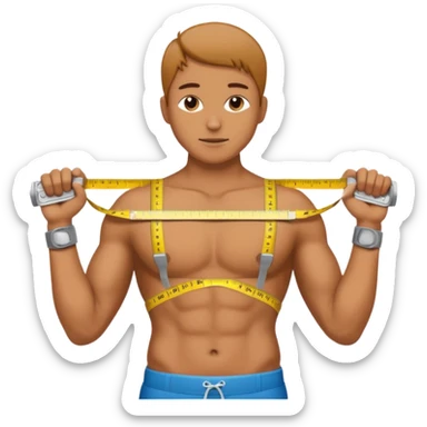 measuring tape wrapped around a figure sticker