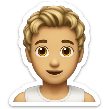 boy with curtain middle part hair sticker