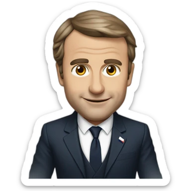 emanuel macron president of france sticker