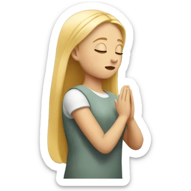 Blonde girl praying sticker