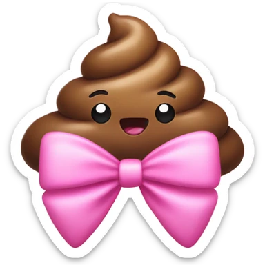 Poop woth a pink bow sticker