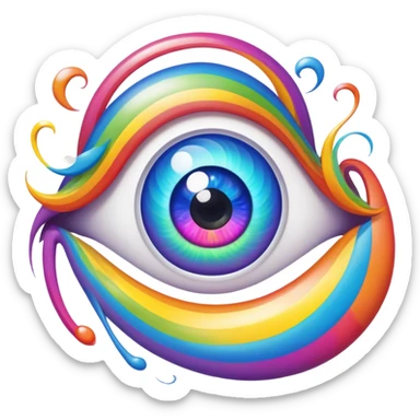 trippy rainbow eyes sticker