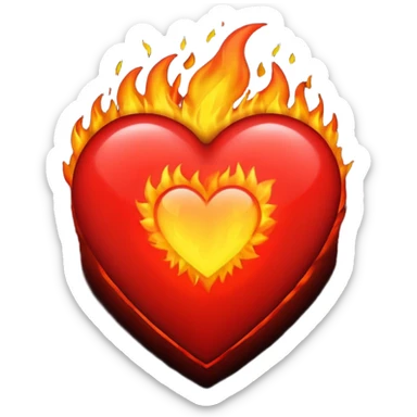 I want the emoji to be the heart on fire but make the heart black sticker