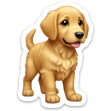 Golden retriever puppy standing sticker
