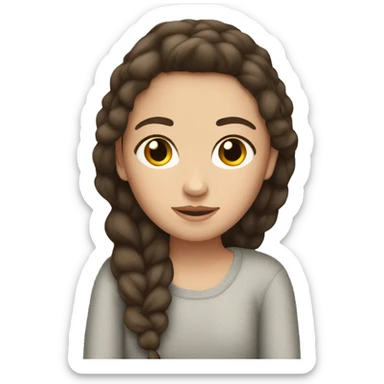 brunette white girl being cozy sticker