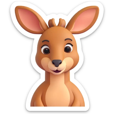 kangaroo touching its head with a doubtful face sticker