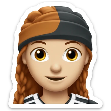 Brunette guy redhead girl lacrosse players sticker