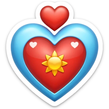 corazon celeste con destellos sticker