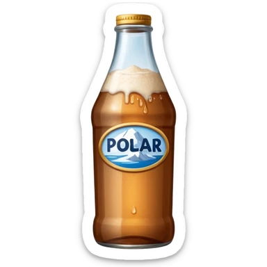 generates a sticker of a "Maltin Polar" malt bottle with a transparent background sticker