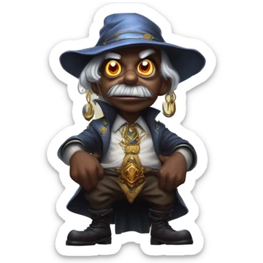 Warcraft soul collector in Uncle Scrooge style, oil paint, mysterious eyes, intricate lips, masterpiece pose, odd perspective, beautiful, desirable, logical sticker