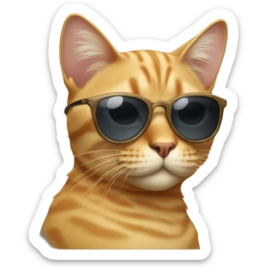 Cat with sunglasses sticker