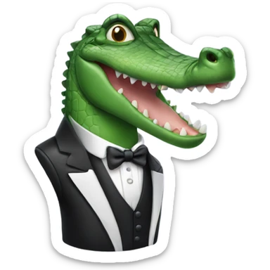 Crocodile In a tuxedo sticker