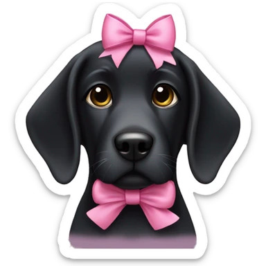 Black Labrador With pink bow  sticker