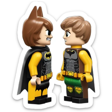 lego batman and robin kissing sticker