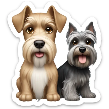 Yorshire and Schnauzer dog sticker