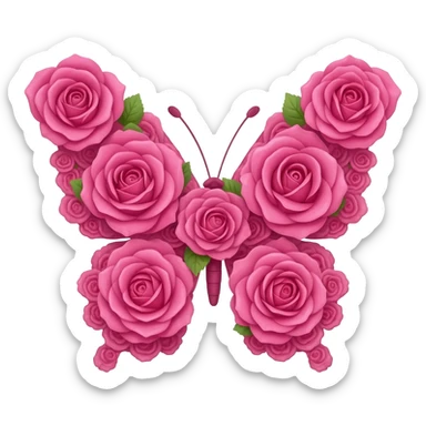 БАБОЧКА ИЗ РОЗОВЫХ РОЗ sticker