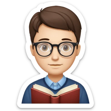 statistical avatar that make inferences with glasses and book sticker