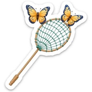 a net on a stick, for catching butterflies sticker