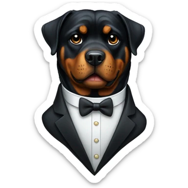 Rottweiler in a tux  sticker