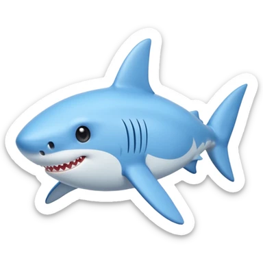 mały słodki shark z piłkom sticker